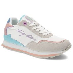 Białe Sneakersy Big Star Damskie Modne Półbuty. Białe obuwie sportowe damskie BIG STAR, z aplikacjami, ze skóry, bez zapięcia. Za 169.00 zł.