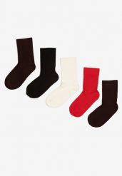 Wielokolorowe Prążkowane Skarpety z Wiskozą 5-Pack Alobria. Skarpetki damskie Born2be, bez wzorów, z jeansu. Za 34.99 zł.