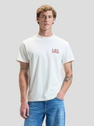 MESKA KOSZULKA LEE VINYL TEE NATURAL 112376488. T-shirty męskie Lee, m, bez wzorów, bez kołnierzyka, bez ramiączek. Za 79.99 zł.
