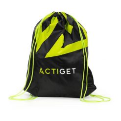 Worek plecak na buty odzież sportową torba ze ściągaczem na trening 20 L. Czarna plecaki męskie ACTIGET, z materiału, przez ramię. Za 6.95 zł.