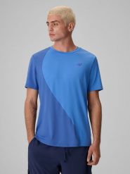 4F Koszulka do tenisa szybkoschnąca męska - niebieska M. Niebieskie t-shirty męskie 4F, m, bez wzorów, z włókna, bez kołnierzyka, bez ramiączek. Za 119.99 zł.