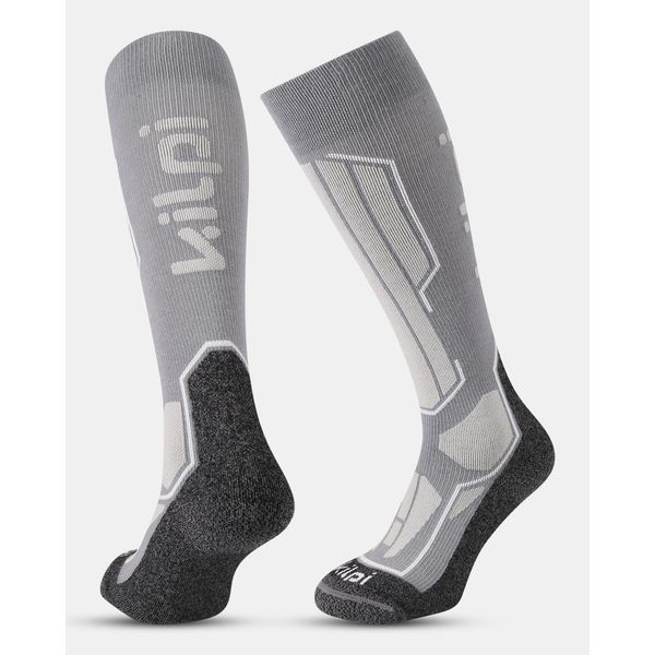Podkolanówki narciarskie unisex Kilpi RACER-U. Szare skarpetki damskie Kilpi, bez wzorów. Za 139.07 zł.