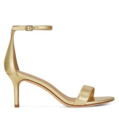 Sandały LAUREN RALPH LAUREN. Żółte sandały damskie Lauren Ralph Lauren, bez wzorów, bez obcasa, na szpilce, bez zapięcia. Za 689.99 zł.