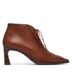 Botki Hispanitas. Brązowe botki damskie Hispanitas, bez wzorów, bez obcasa, na słupku, bez zapięcia. Za 789.99 zł.