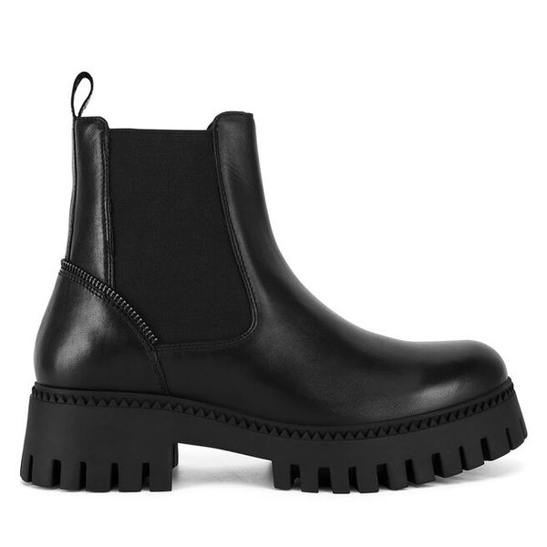 Sztyblety Sergio Bardi. Czarne botki damskie Sergio Bardi, bez wzorów, bez obcasa, na płaskiej podeszwie, bez zapięcia. Za 239.99 zł.