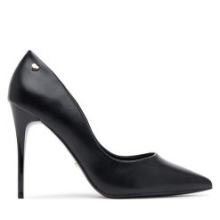 Szpilki DeeZee. Czarne szpilki damskie DeeZee, bez wzorów, bez obcasa, na szpilce, bez zapięcia. Za 139.99 zł.