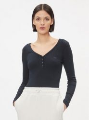 Lee Bluzka 112341572 Czarny Slim Fit. Czarne bluzki damskie Lee, s, bez wzorów, z wiskozy, bez kołnierzyka, bez ramiączek. Za 109.99 zł.