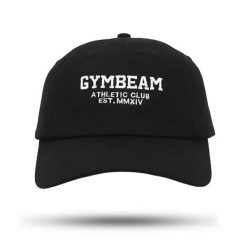 Czapka unisex fitness z daszkiem czarna Athletic Club. Czarne czapki damskie GYMBEAM, bez wzorów, sportowe. Za 59.90 zł.