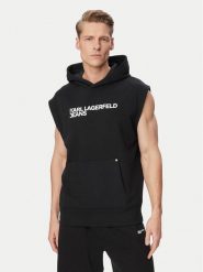 Karl Lagerfeld Jeans Bluza B2M20029 Czarny Regular Fit. Czarne bluzy męskie Karl Lagerfeld Jeans, m, bez wzorów, z bawełny, bez ramiączek, bez kaptura. Za 529.99 zł.