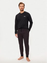 Boss Piżama 50527344 Czarny Relaxed Fit. Czarne piżamy męskie Boss, m, bez wzorów, z bawełny, bez kołnierzyka, bez ramiączek. Za 460.45 zł.