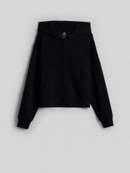 4F Bluza dresowa regular z modalem damska - czarna XL. Czarne bluzy damskie 4F, xl, bez wzorów, z dresówki, klasyczne, bez ramiączek, z kapturem. Za 199.99 zł.
