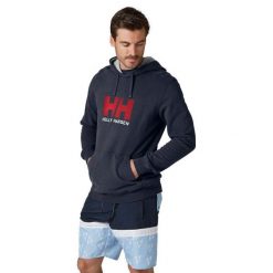 Bluza sportowa męska Helly Hansen Logo Hoodie. Niebieskie bluzy sportowe męskie Helly Hansen, m, bez wzorów, z kapturem. Za 383.65 zł.