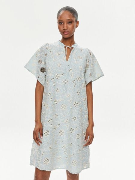 Bruuns Bazaar Sukienka letnia Julia BBW3948 Niebieski Relaxed Fit. Niebieskie sukienki damskie Bruuns Bazaar, na lato, bez wzorów, z bawełny, bez kołnierzyka, bez ramiączek. Za 429.99 zł.