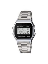 Casio Zegarek Vintage A158WEA-1EF Srebrny. Szare, cyfrowe zegarki męskie Casio, bez wzorów, srebrne. Za 179.99 zł.
