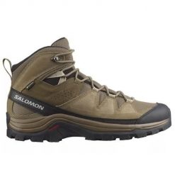 Buty trekkingowe męskie Salomon Quest Rove Gtx. Zielone buty zimowe męskie Salomon, bez wzorów, z materiału, za kostkę, bez obcasa, bez zapięcia. Za 762.00 zł.