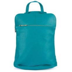 Plecak skórzany torebka 2w1 Vera Pelle S40 morski. Zielone plecaki damskie bez wzorów, ze skóry, eleganckie. Za 274.99 zł.