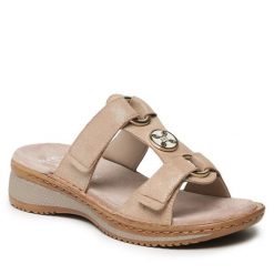 Klapki Ara. Brązowe klapki damskie Ara, bez wzorów, bez obcasa, bez zapięcia. Za 329.99 zł.