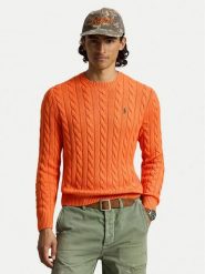 Polo Ralph Lauren Sweter 710775885551 Pomarańczowy Regular Fit. Brązowe swetry męskie Polo Ralph Lauren, m, bez wzorów, z bawełny, bez kołnierzyka, bez ramiączek. Za 949.99 zł.