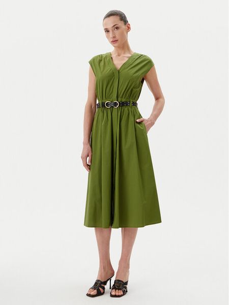 MICHAEL Michael Kors Sukienka codzienna MS5830KF4C Zielony Regular Fit. Zielone sukienki damskie MICHAEL Michael Kors, na co dzień, m, bez wzorów, z bawełny, bez kołnierzyka, bez ramiączek, proste. Za 619.99 zł.