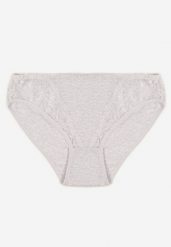 Jasnoszare Majtki Figi z Bawełny z Ozdobną Koronką Ersenlia. Szare majtki damskie Renee, z bawełny. Za 6.99 zł.