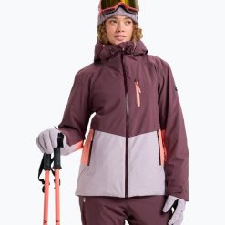 Kurtka snowboardowa damska ROXY Stormdash. Czerwone kurtki sportowe damskie Roxy, na zimę, l, bez wzorów, z materiału, bez ramiączek, bez kaptura, snowboardowy. Za 869.99 zł.