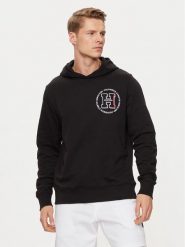 Tommy Hilfiger Bluza MW0MW34383 Czarny Regular Fit. Czarne bluzy męskie Tommy Hilfiger, m, bez wzorów, z bawełny, bez ramiączek, bez kaptura. Za 259.99 zł.