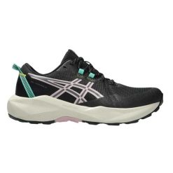 Buty damskie Asics Gel-Venture do biegania terenowego. Czarne obuwie trekkingowe damskie Asics, z materiału, bez zapięcia. Za 326.99 zł.