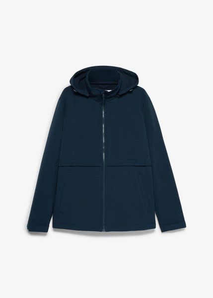 Kurtka softshellowa, wodoodporna. Niebieskie kurtki męskie bonprix, m, bez wzorów, bez kaptura. Za 299.99 zł.