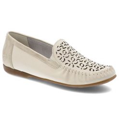 Beżowe Półbuty Rieker Eleganckie Obuwie Damskie Ze Skóry Naturalnej. Brązowe półbuty damskie Rieker, w ażurowe wzory, z materiału, eleganckie, bez obcasa, bez zapięcia. Za 299.00 zł.