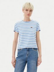 KARL LAGERFELD T-Shirt A1W17099 Niebieski Regular Fit. Niebieskie t-shirty damskie KARL LAGERFELD, xl, bez wzorów, z bawełny, bez kołnierzyka, bez ramiączek. Za 229.99 zł.