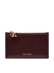 Calvin Klein Portfel Ck Zip Cardcase 6Cc LV04F1076G Bordowy. Czerwone portfele damskie Calvin Klein, ze skóry. Za 179.99 zł.