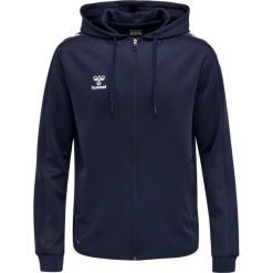 Bluza sportowa męska Hummel Zip. Niebieskie bluzy sportowe męskie Hummel, m, bez wzorów, bez kaptura, na fitness i siłownię. Za 169.00 zł.