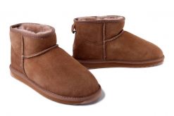EMU AUSTRALIA W10937 Stinger Micro camel, botki damskie. Brązowe botki damskie Emu Australia, na zimę, bez wzorów, ze skóry, bez obcasa, bez zapięcia. Za 669.90 zł.