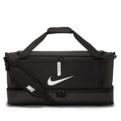 Torba sportowa unisex Nike Academy Team Bag pojemność 59 L. Czarne torby sportowe męskie Nike, bez wzorów, z materiału. Za 236.80 zł.