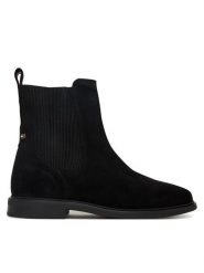 Tommy Hilfiger Sztyblety Flag Boot FW0FW08780 Czarny. Czarne botki damskie Tommy Hilfiger, bez wzorów, ze skóry, bez obcasa, na płaskiej podeszwie, bez zapięcia. Za 489.99 zł.