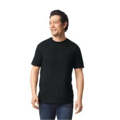 Koszulka Unisex Dla Dorosłych Softstyle CVC. Czarne bluzki damskie GILDAN, l, bez wzorów, sportowe, bez kołnierzyka, bez ramiączek. Za 34.99 zł.