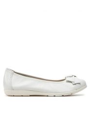 Caprice Baleriny 9-22153-42 Biały. Białe balerinki damskie Caprice, bez wzorów, ze skóry, bez obcasa, bez zapięcia. Za 274.99 zł.