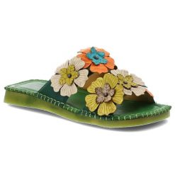 Klapki damskie Artiker, cholewka ze skóry naturalnej licowej wsuwany fason na płaskiej podeszwie, zielone, 58C1006. Zielone klapki damskie Artiker, bez wzorów, ze skóry, bez obcasa, na płaskiej podeszwie, bez zapięcia. Za 269.00 zł.