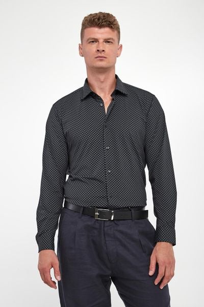 Koszula męska ze wzorem Pit1-N JOOP!. Koszule męskie JOOP!, m, bez wzorów, bez kołnierzyka, bez ramiączek. W wyprzedaży za 461.30 zł.