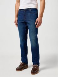 WRANGLER MĘSKIE SPODNIE JEANSOWE WRANGLER TEXAS SLIM BLUE ABYSS 112362495. Niebieskie jeansy męskie Wrangler, z jeansu. Za 219.99 zł.
