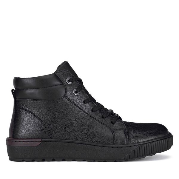 Trzewiki Go Soft. Czarne botki damskie GO SOFT, bez wzorów, bez obcasa, na płaskiej podeszwie, bez zapięcia. Za 169.99 zł.