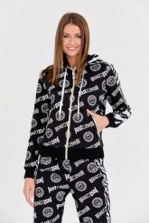 JUST CAVALLI Czarna damska bluza Logo Tigre, Rozmiar L. Czarne bluzy damskie Just Cavalli, l, bez wzorów, bez ramiączek, bez kaptura. W wyprzedaży za 799.99 zł.
