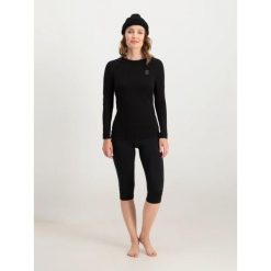 Bielizna termoaktywna narciarska damska Poederbaas koszulka + legginsy 3/4. Czarna legginsy damskie POEDERBAAS, bez wzorów, z poliesteru. W wyprzedaży za 264.52 zł.