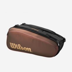 Torba tenisowa Wilson Super Tour Pro Staff na 9 rakiet. Brązowe torby na ramię męskie Wilson, z materiału, na ramię, duże. Za 389.99 zł.