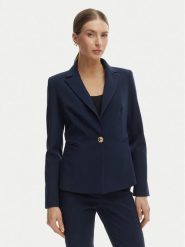 Rinascimento Marynarka CFC0128647003 Granatowy Regular Fit. Niebieskie marynarki i żakiety damskie Rinascimento, bez wzorów, z syntetyku, bez kołnierzyka, bez ramiączek. Za 679.99 zł.