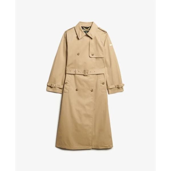 Płaszcz damski Superdry Classic. Brązowe płaszcze damskie Superdry, na zimę, m, bez wzorów, klasyczne, bez kołnierzyka, bez kaptura. Za 385.00 zł.