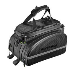 Torba na bagażnik rowerowy, rozszerzalna do 35 L. Czarne torby na ramię męskie ROCKBROS, z materiału, na ramię. Za 323.60 zł.