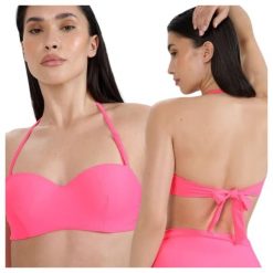 Góra od bikini damska 4F 4FWSS25UBKTF072. Fioletowe stroje kąpielowe damskie 4F, s, bez wzorów, z elastanu. Za 79.99 zł.