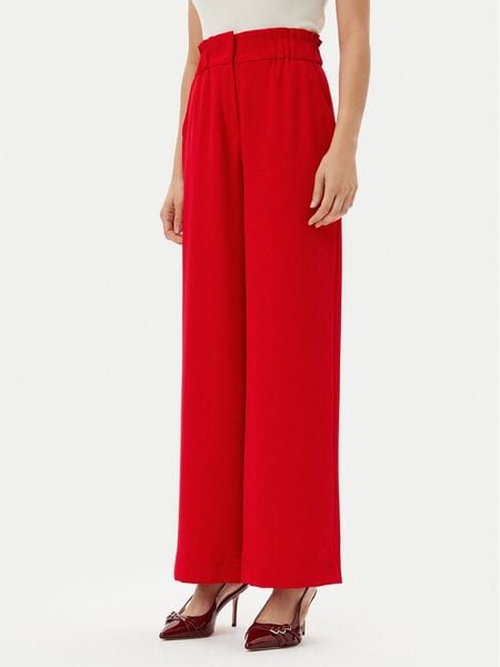 Morgan Spodnie palazzo 242-PBIRD Czerwony Wide Leg. Czerwone spodnie materiałowe damskie Morgan, bez wzorów, z materiału. Za 319.99 zł.