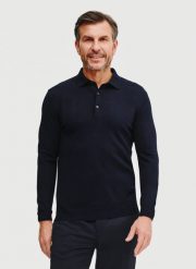 PAKO LORENTE – Sweter polo w kolorze granatowym. Swetry męskie Pako Lorente, na wiosnę, m, bez wzorów, z poliesteru, bez kołnierzyka, bez ramiączek. Za 299.99 zł.